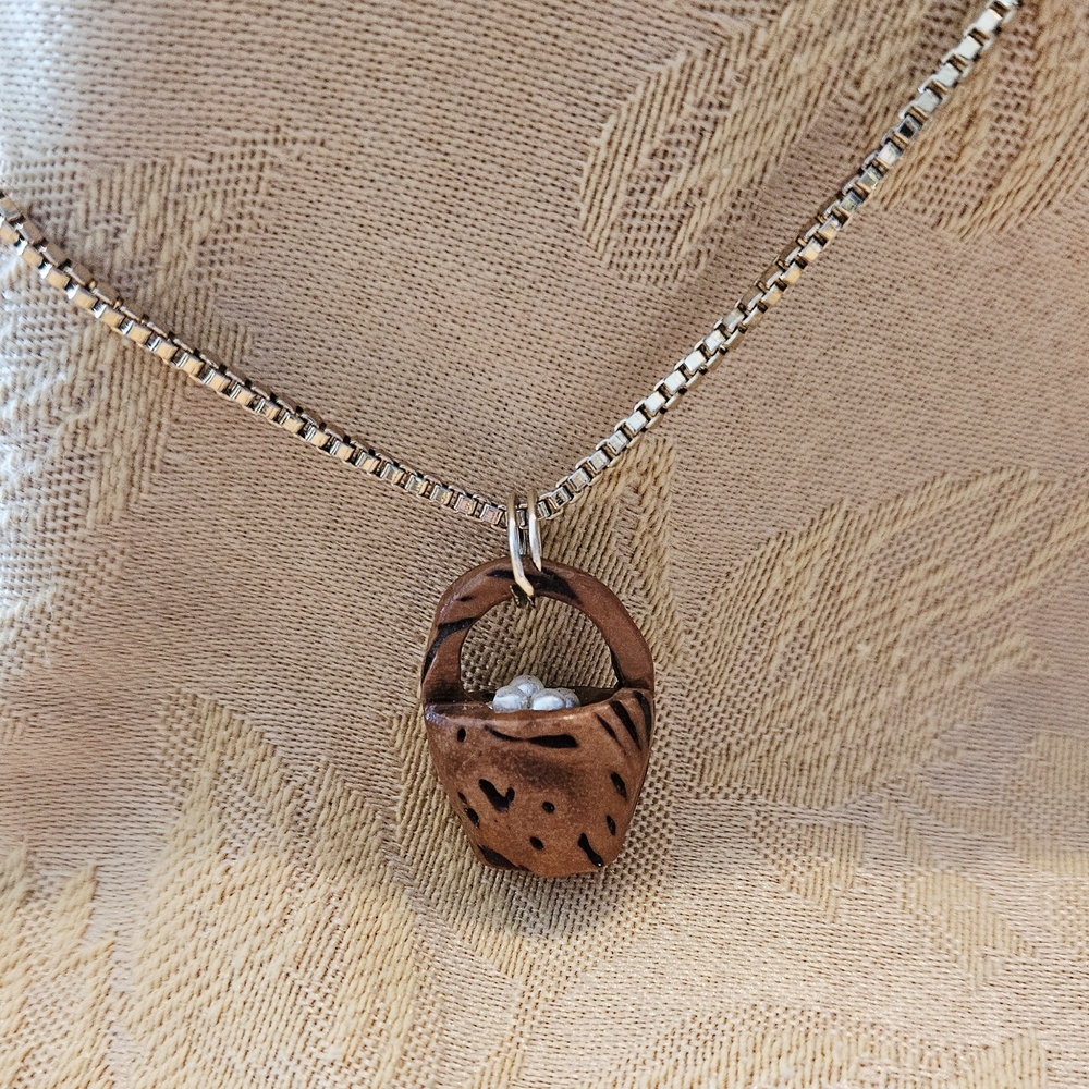 Vintage Monet Basket Pendant